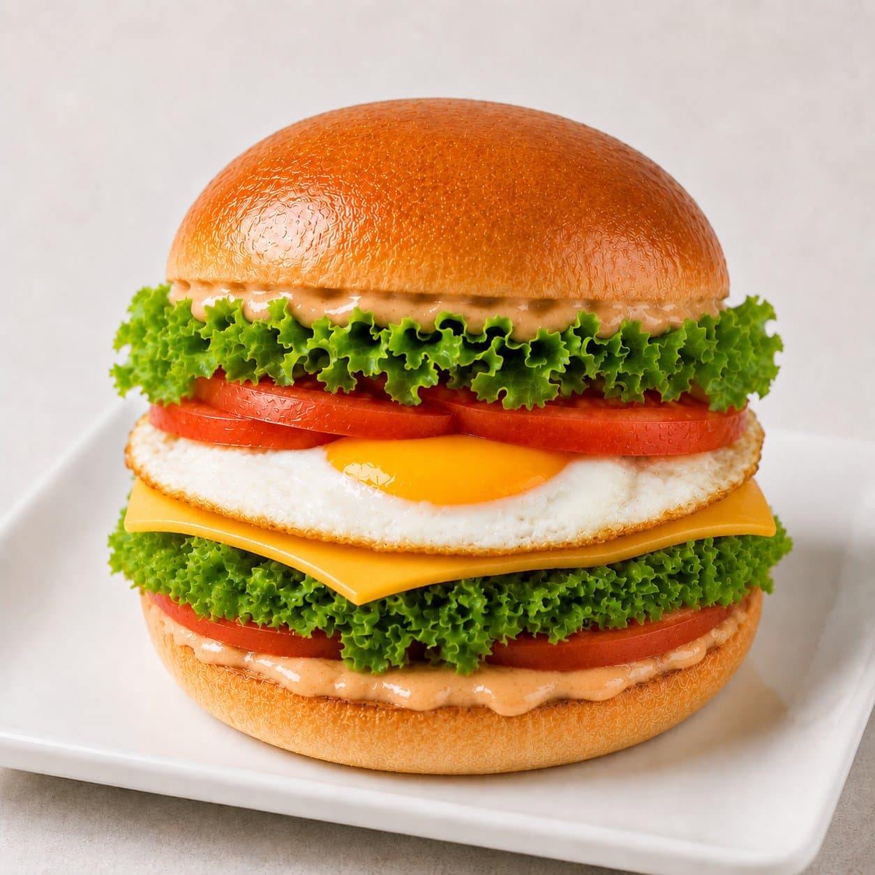 Hamburger trứng phô mai
