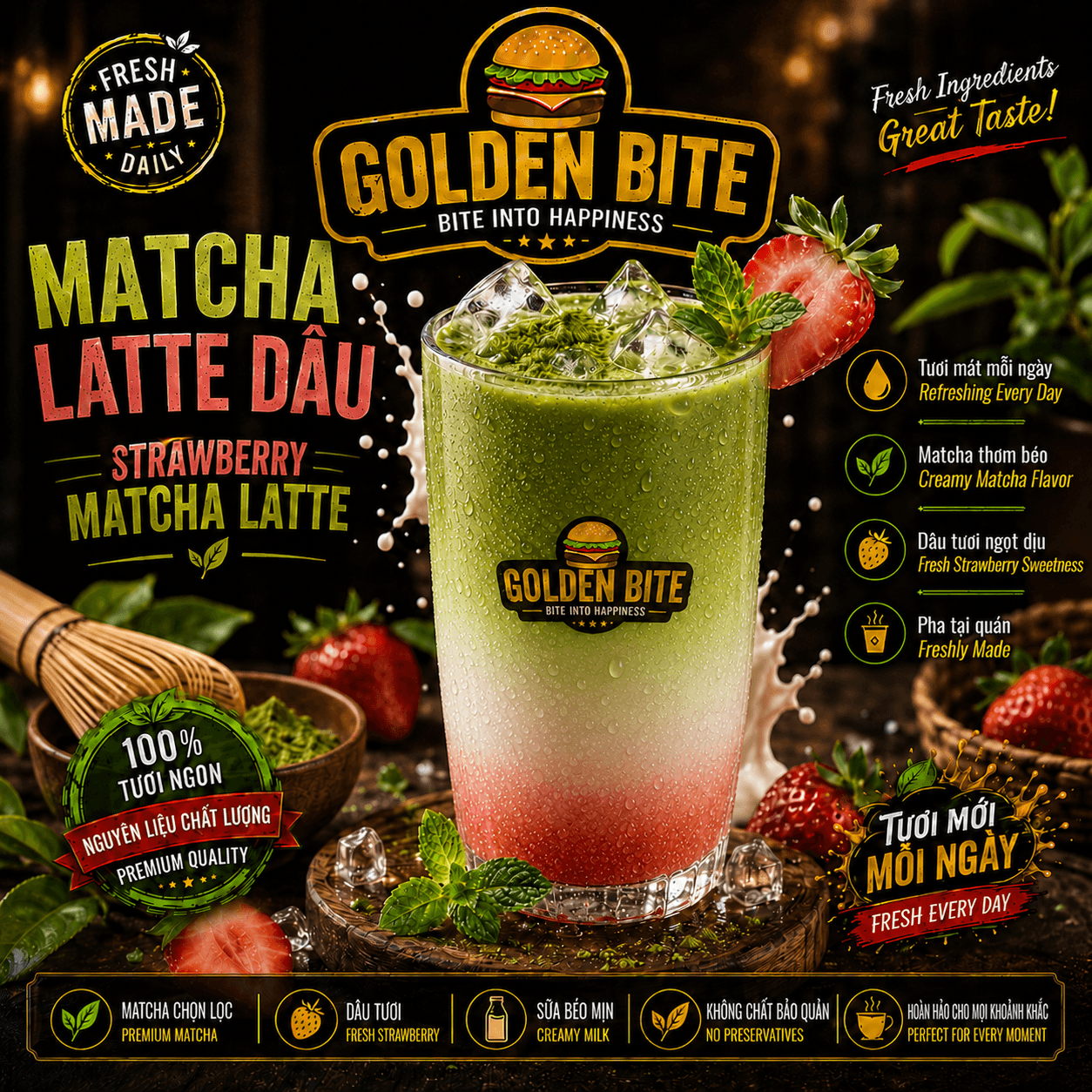 Strawberry Matcha Latte