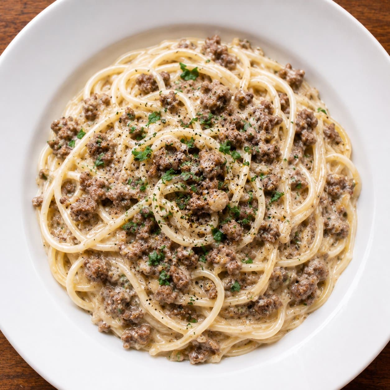 Pasta sốt kem bò