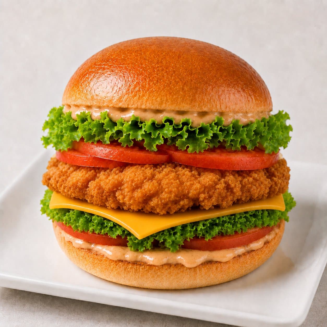 Hamburger ức gà phô mai
