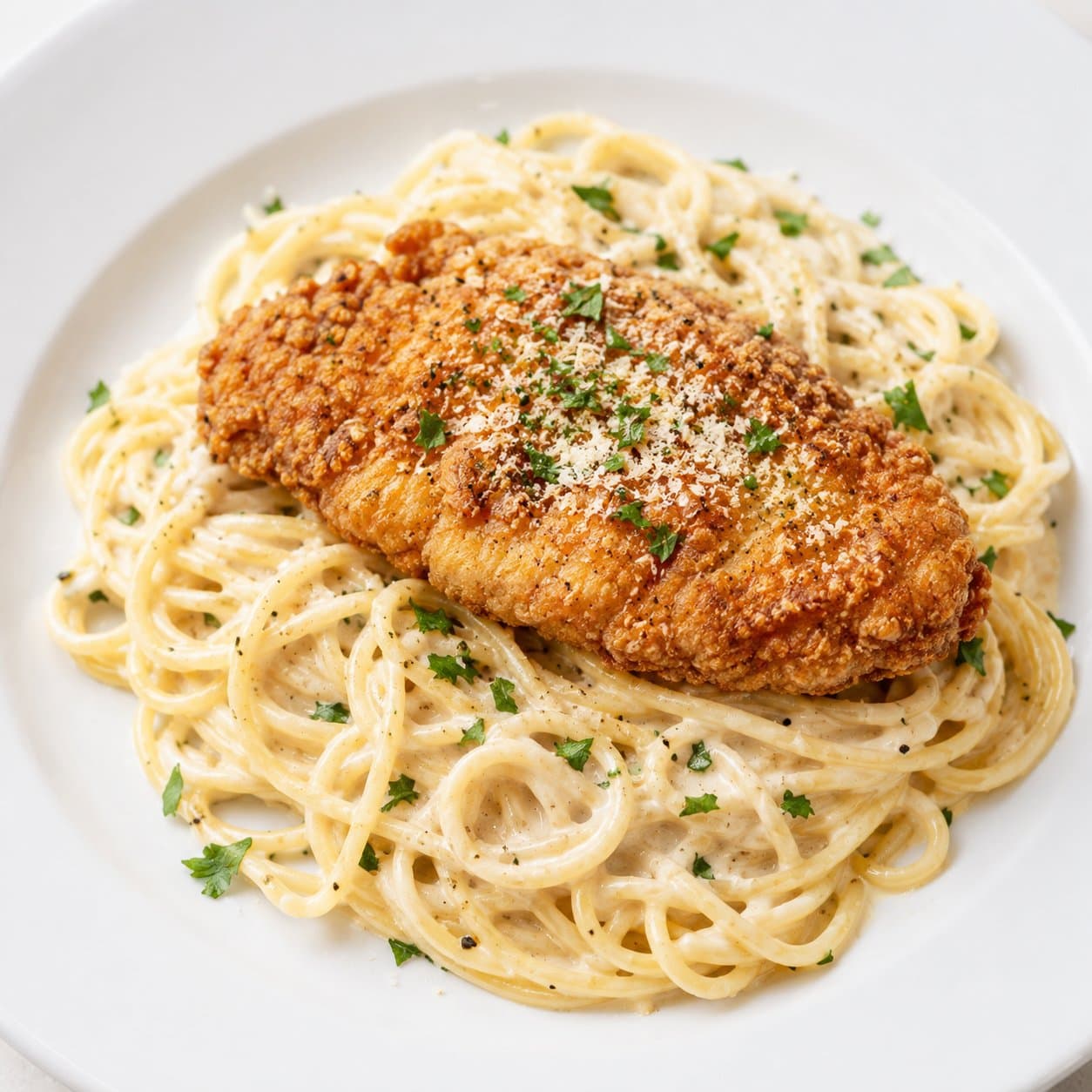 Pasta sốt kem ức gà