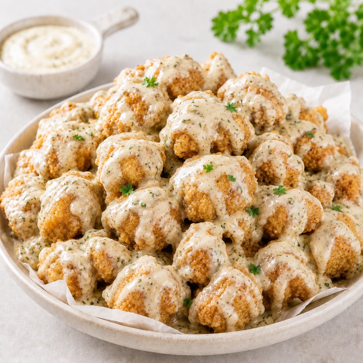 Gà Popcorn sốt phô mai