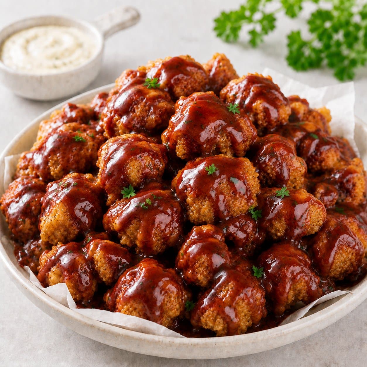 Gà Popcorn sốt BBQ