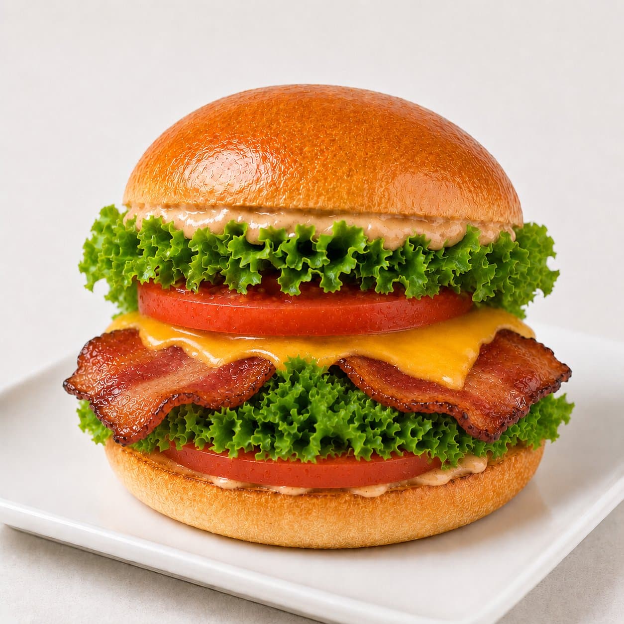 Hamburger thịt xông khói phô mai