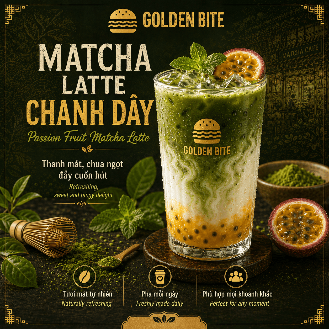 Passion Fruit Matcha Latte