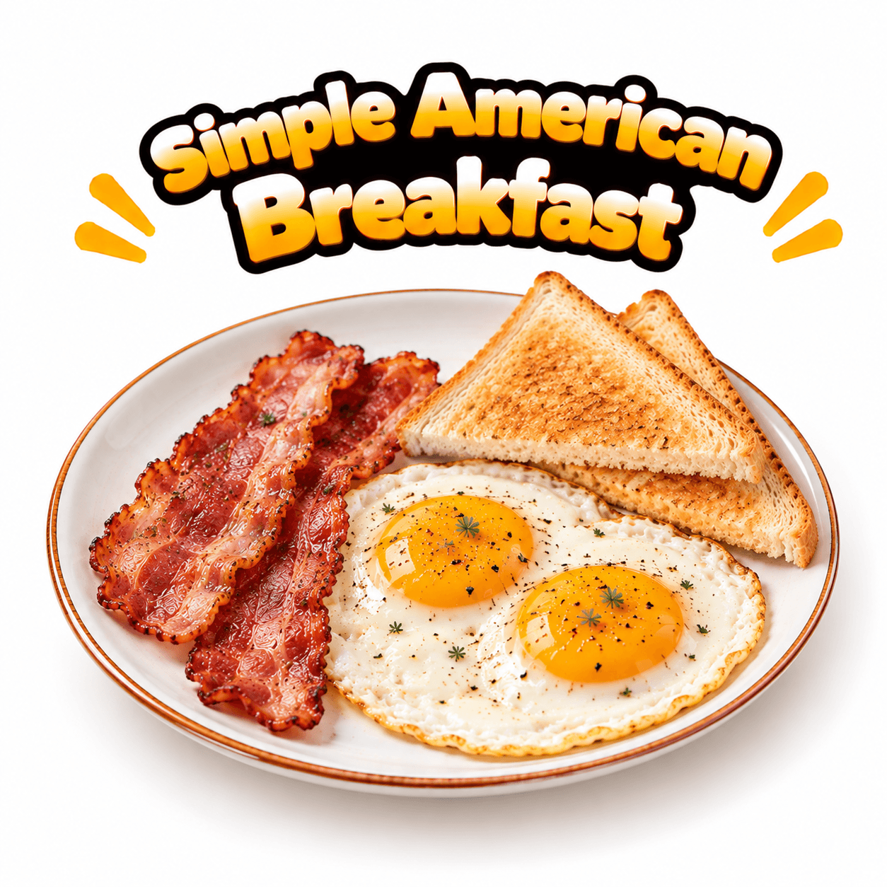 2 Strips of Bacon, 2 Eggs & Toast