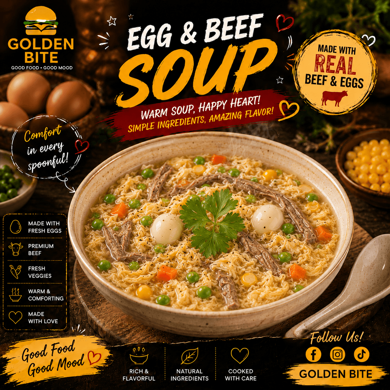 Soup trứng chả